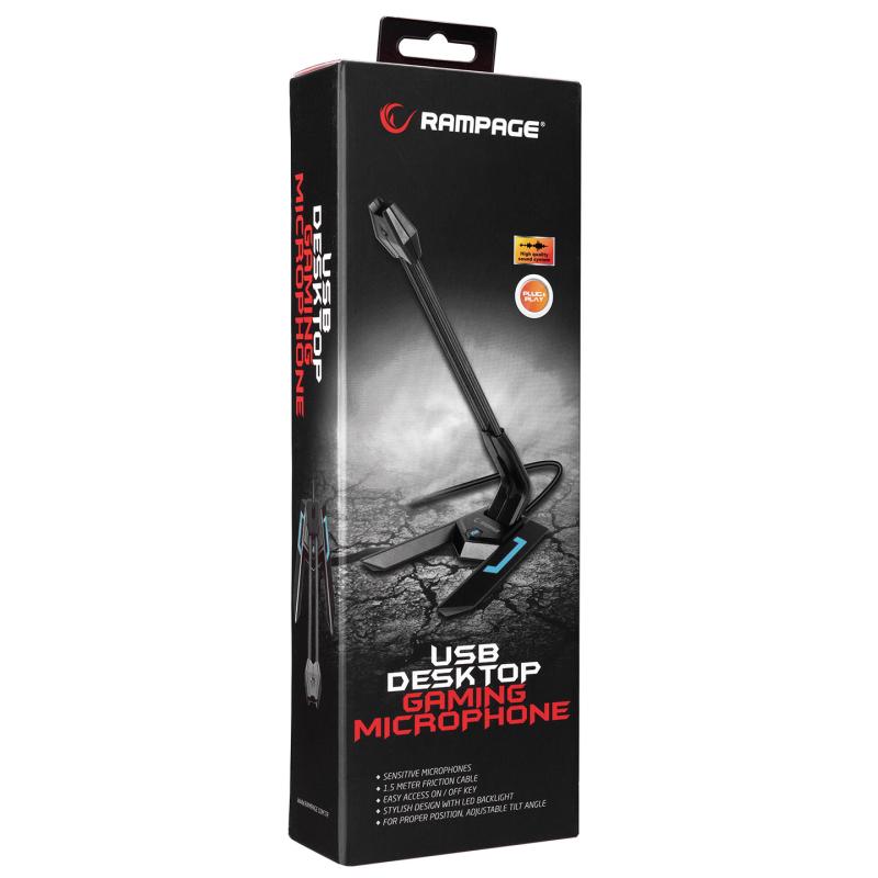 RAMPAGE SN-RM7X Siyah Masaüstü Led Mikrofon MASA ÜSTÜ MİKROFON