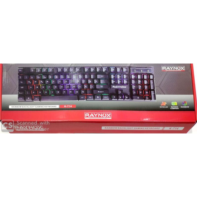 RAYNOX K-714 IŞIKLI RAINBOW SİYAH STANDART GAMING KLAVYE 