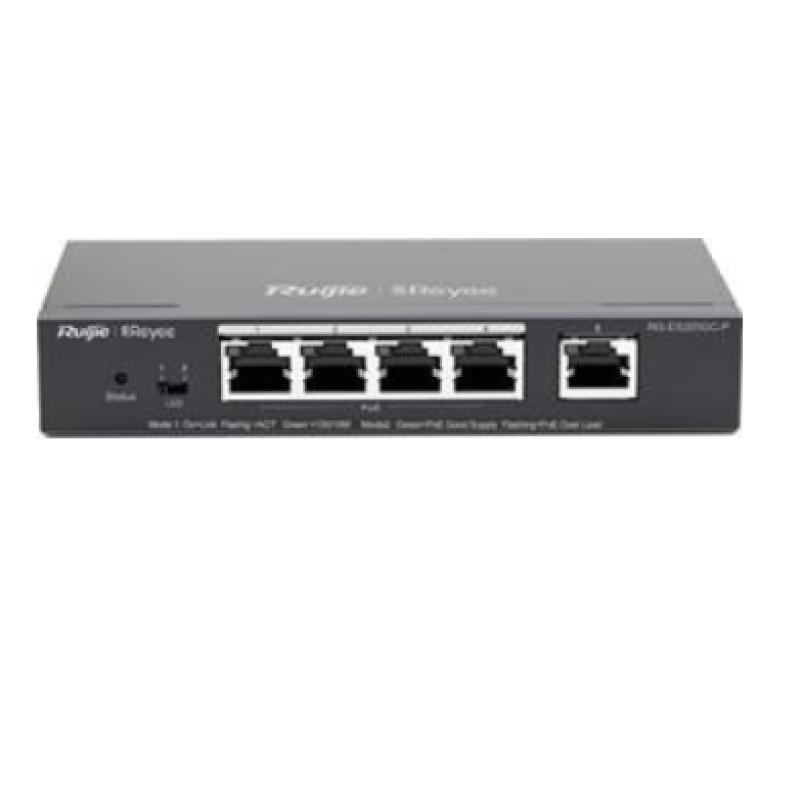  RUIJIE REYEE RG-ES205GC-P 4 PORT GIGABIT+1XGB RJ45 UPLINK L2 CLOUD YÖNETİLEBİLİR 54W POE SWITCH GIGABIT 