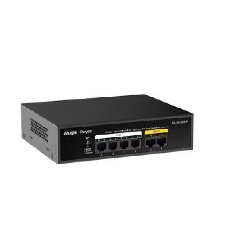 RUIJIE REYEE RG-ES106F-P 6 PORT 10/100 4xPOE 54W 2xFA-UPLINK YONETILEMEZ SWITCH