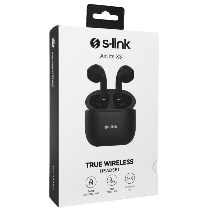 S-link AirLite X3 Siyah TWS Bluetooth V5.3 TWS Mikrofonlu Kulaklık