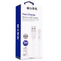 S-link SWAPP SW-C509 2.4A USB TO MİCRO BEYAZ DATA + ŞARJ KABLOSU 3MT 