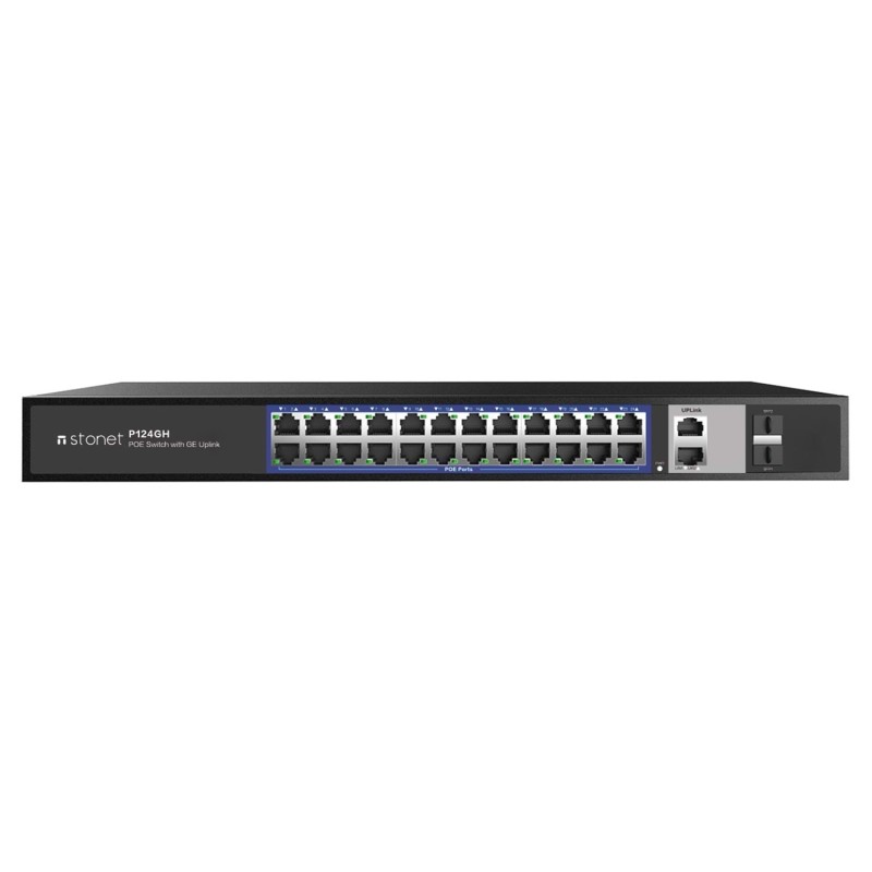 STONET P124GH 24 Port Fast Ethernet PoE Switch/802.3at/af 2xGigabit uplink port 2xSFPport 24+2 +2 STONET P124GH 24 Port Fast Ethernet PoE Switch/802.3at/af 2xGigabit uplink port 2xSFPport 24+2 +2
