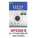 Supex CR2032 3V Lityum Tekli Blister Pil Supex CR2032 3V Lityum Tekli Blister Pil