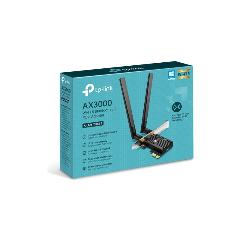 TP-LINK ARCHER TX55E AX3000 WIFI 6 VE BLUETOOTH ADAPTÖR TP-LINK ARCHER TX55E AX3000 WIFI 6 VE BLUETOOTH ADAPTÖR