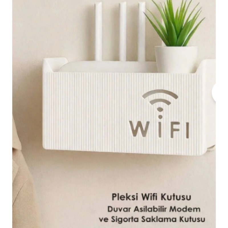 Pleksi Wifi Kutusu Duvar Asılabilir Sigorta ve Modem Saklama Kutusu 