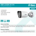 Ttec  2mp 2.8mm  Lensli Ir Ip Bullet Kamera 265+ IPBP-2330M-M-LITE dahili mikrofon 
