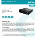 Ttec NVR 4 Kanal NVR Kamera Kayıt Cihazı POE H265+ NVR-3104HP/4P-LITE 5MP