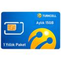 TURKCELL M2M DATA SİM HAT 15GB AYLIK  12 AYLIK DATA HATTI 