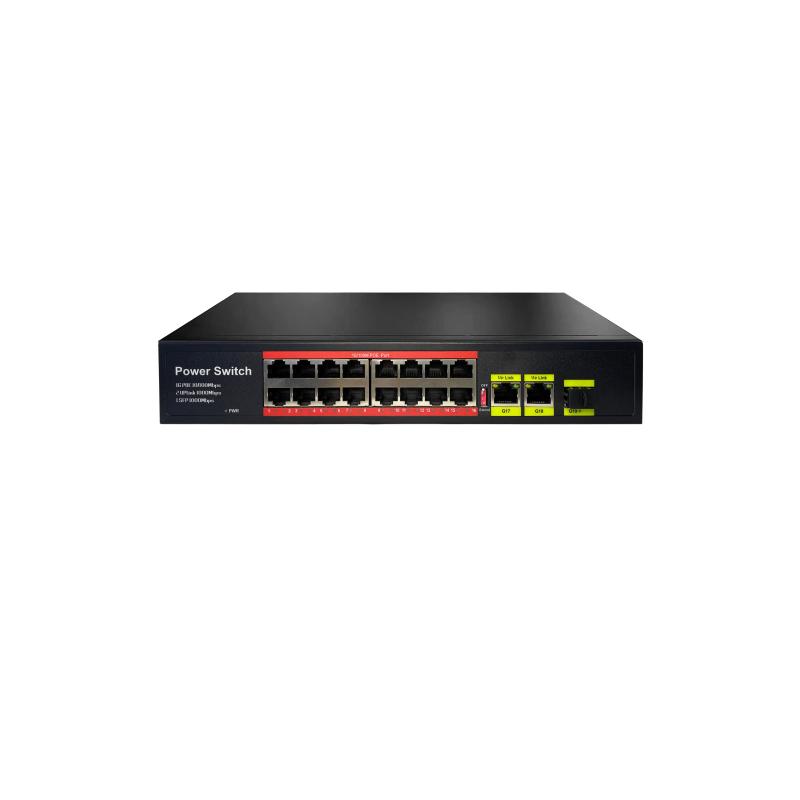 URANIUM POE-1621SFP-200W 16 Port 10/100 2xgigabit RJ45 1xsfp Uplink 200W Poe Switch Uranium 16+2