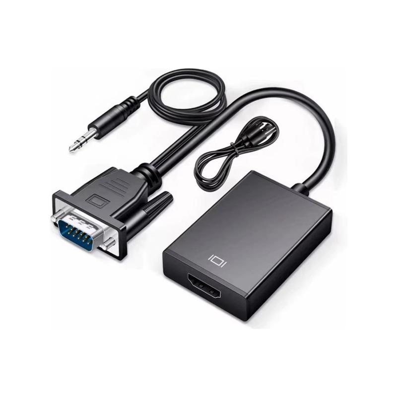 X-Level XCC7804 Ses Girişli VGA To HDMI Dönüştürücü (45 cm Aux Kablo 15 cm VGA Kablo)
