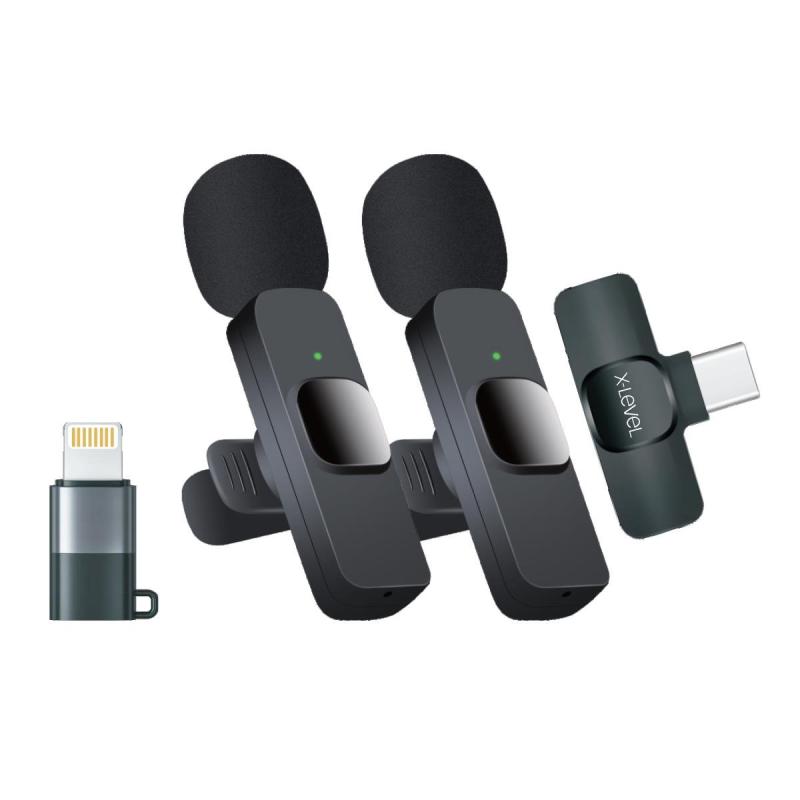 X-Level XMC3001 X-Lumaduo Pairing Kablosuz Mikrofon Siyah iphone Andoid uyumlu  kablosuz yaka mık