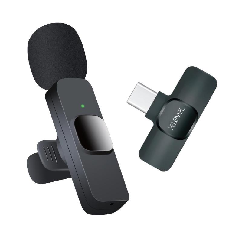 X-LEVEL XMC3000 USB-C Giriş Aparatlı iPhone Android Uyumlu Youtuber iNfluencer Kablosuz Wireless Bluetooth Yaka Mikrofon